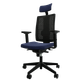 HUGO Mesh Manager - Fauteuil avec accotoirs et soutien lombaire . Assise tissu - dos résille Step Bleu STF (STF)