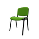 Joker Eco - Chaise piétement 4 pieds laqué noir (Noir).Assise et dossier tissu Lucia Vert gazon YBE (YBE)