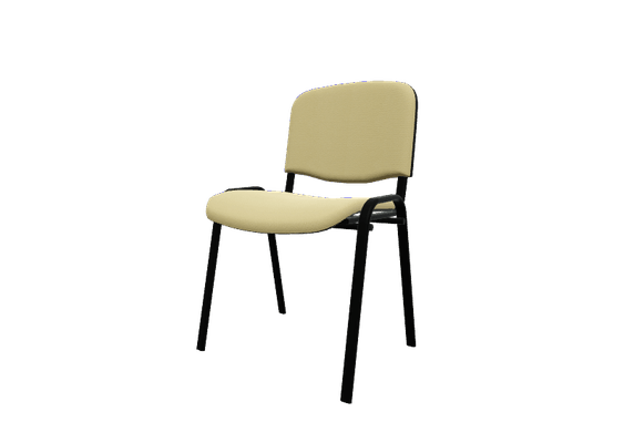 VISITEURS ET FONCTIONNELS - 4 Pieds - Joker Eco - Chaise piétement 4 pieds laqué noir (Noir).Assise et dossier tissu Vinyle V1 Beige (VNI)