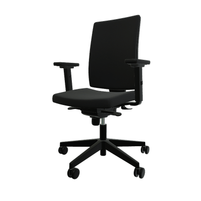OPERATIVE - Dossier tissu - HUGO TISSU - Siège opérative synchrone réglable en profondeur . Assise et dossier tissu Step Noir STA (STA) + accotoirs