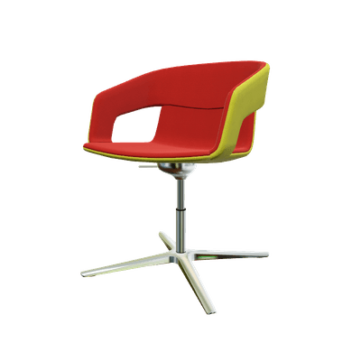 FAUTEUILS/POUFS - Piétement étoile alu poli - Melody - Fauteuil Pietement étoile Alu poli (CH). Tissu Int Step (L18) - Tissu Ext Step (L08)