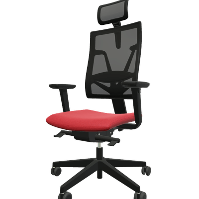 DIRECTION - Fauteuils - E-T BLACK MESH fauteuil manager + têtière avec accotoirs mécanique synchrone décalé avec translation d'assise