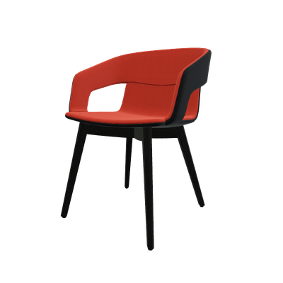 FAUTEUILS/POUFS - 4 pieds bois - MELODY fauteuil 4 pieds bois frêne teinté noir