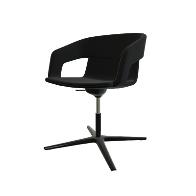 FAUTEUILS/POUFS - Piétement étoile alu poli - Melody - Fauteuil Pietement étoile Alu poli noir (A). Tissu Int Step (L01) - Tissu Ext Step (L01)