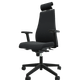 SO PRETTY - Fauteuil manager + têtière + accotoirs. Mécanisme synchrone décalé avec translation d'assise. Tissus Cuir Pleine Fleur Noir SQA SQA