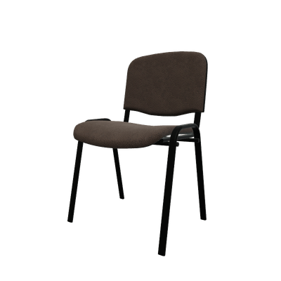 VISITEURS ET FONCTIONNELS - 4 Pieds - Joker Eco - Chaise piétement 4 pieds laqué noir (Noir).Assise et dossier tissu Vinyle V1 Marron foncé (VNM)