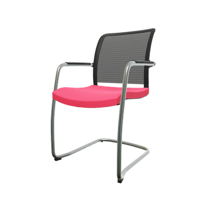 VISITEURS ET FONCTIONNELS - Luge - Dandy - Chaise piétement luge chrome (CH).Assise tissu Lucia YBO (YBO)