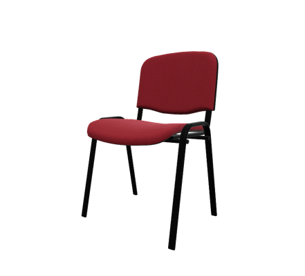 VISITEURS ET FONCTIONNELS - 4 Pieds - JOKER ECO - Chaise 4 pieds, tissu BONDAI coloris rouge brique, structure noire