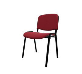 VISITEURS ET FONCTIONNELS - 4 Pieds - JOKER ECO - Chaise 4 pieds, tissu BONDAI coloris rouge brique, structure noire