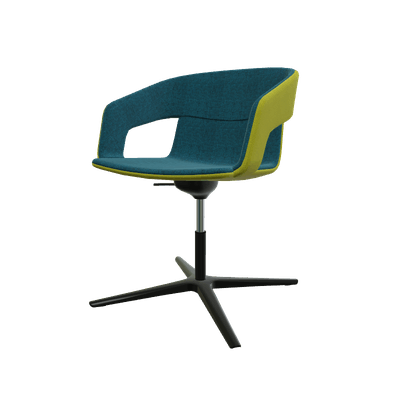 FAUTEUILS/POUFS - Piétement étoile alu poli - Melody - Fauteuil Pietement étoile Alu poli noir (A). Tissu Int Step (L02) - Tissu Ext Step (L1)