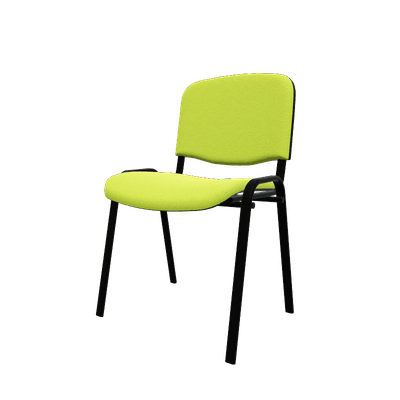 VISITEURS ET FONCTIONNELS - 4 Pieds - JOKER ECO - Chaise 4 pieds, tissu LUCIA coloris vert pomme, structure noire