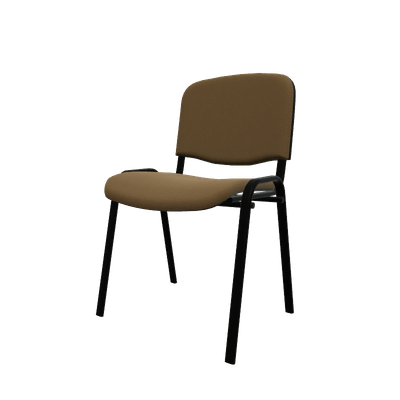 VISITEURS ET FONCTIONNELS - 4 Pieds - Joker Eco - Chaise piétement 4 pieds laqué noir (Noir).Assise et dossier tissu Vinyle V1 Marron (VNK)