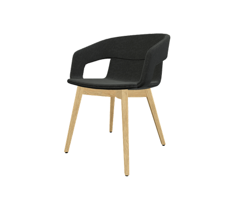 FAUTEUILS/POUFS - 4 pieds bois - MELODY fauteuil 4 pieds bois frêne naturel