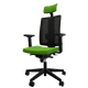 HUGO Mesh Manager - Fauteuil avec accotoirs et soutien lombaire . Assise tissu - dos résille Lucia Vert gazon YBE (YBE)