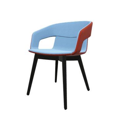FAUTEUILS/POUFS - 4 pieds bois - MELODY fauteuil 4 pieds bois frêne teinté noir