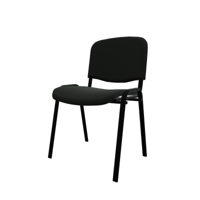 VISITEURS ET FONCTIONNELS - 4 Pieds - Joker Eco - Chaise piétement 4 pieds laqué noir (Noir).Assise et dossier tissu Lucia Noir YBA (YBA)