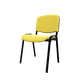 Joker Eco - Chaise piétement 4 pieds laqué noir (Noir).Assise et dossier tissu Vinyle V1 Jaune (VNF)