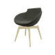 Coco - Fauteuil 4 pieds bois naturel (W1). Tissu Int Synergy Gris SY16 (S16) - Tissu Ext Synergy Gris SY16 (S16)