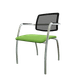 Diva - Chaise dos résille- Piétement 4 pieds chrome (CH).Assise tissu Bondai Vert (7048)
