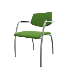 VISITEURS ET FONCTIONNELS - 4 Pieds - Diva - Chaise piétement 4 pieds chrome (CH).Assise et dossier tissu Bondai Vert (7048)