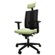 HUGO Mesh Manager - Fauteuil avec accotoirs et soutien lombaire . Assise tissu - dos résille Lucia Vert tendre YBR (YBR)