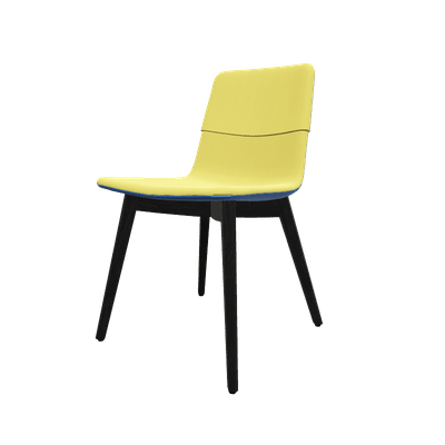 FAUTEUILS/POUFS - 4 pieds bois - MELODY chaise 4 pieds bois frêne teinté noir