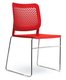 AGORA chaise traineau, polypropylène coloris rouge, structure fil chromé