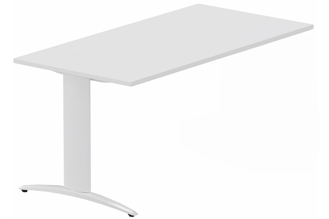 Module composable pied i, L.160xP.80cm, suivant, plateau blanc, structure blanc, plateau blanc, structure blanc
