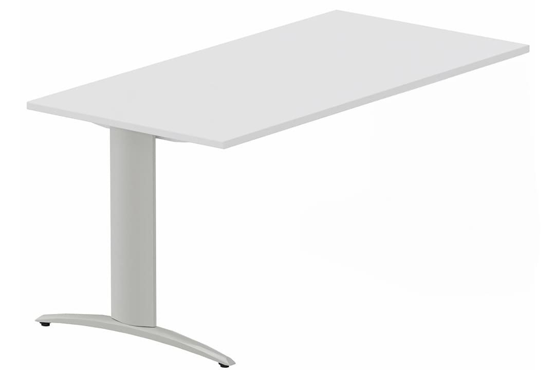 Module composable pied i, L.160xP.80cm, suivant, plateau blanc, structure aluminium, plateau blanc, structure aluminium
