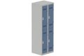 Vestiaire multicases 2 colonnes L,30cm 2 cases (fermeture cadenas) H,180xL,60xP,50cm coffre gris clair/portes bleu