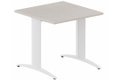 Module composable pied i, L.80xP.80cm, départ, plateau acacia, structure blanc, plateau acacia, structure blanc
