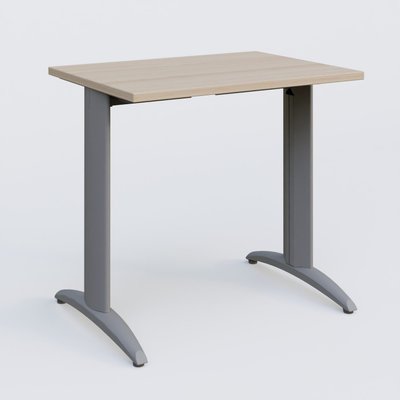 Gamme K2 - Plans droits - K2 Plateau droit 80x60 pieds fixe. Plateau Acacia et pietement Aluminium.