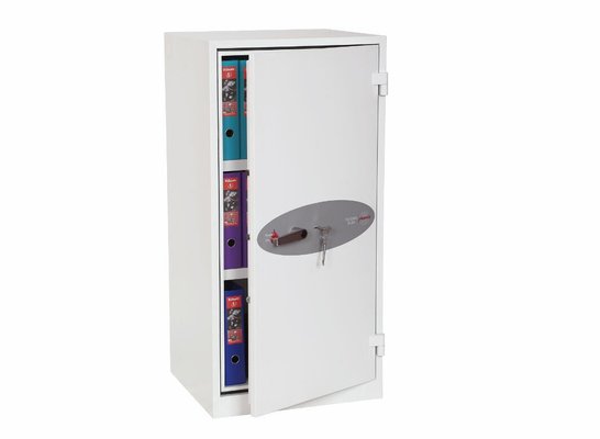 COFFRES-FORTS - Armoires fortes ignifuges - Armoire forte ignifuge L.60xP.52xH.123cm - 227 Litres / 77kg - 1 porte serrure à clé, 2 tablettes, coloris blanc