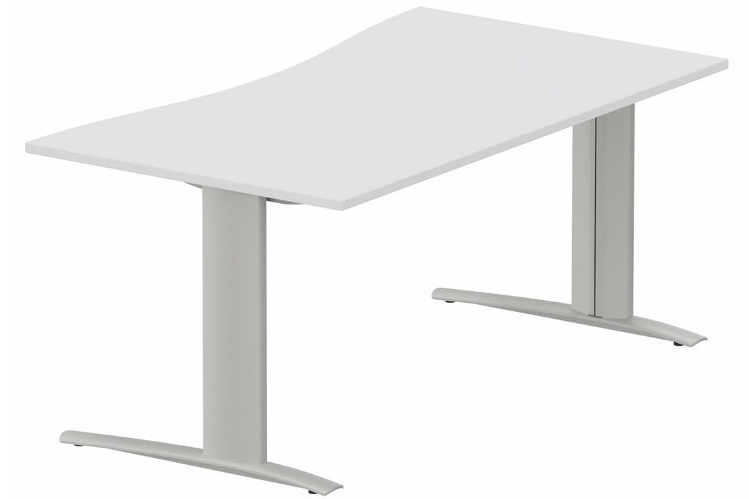 Plan vague symétrique, structure poutre, 160x90x80cm blanc/aluminium - sur délai