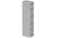 Vestiaire multicases 1 colonne L,30cm 5 cases (fermeture cadenas) H,180xL,30xP,50cm coffre gris clair/portes gris clair