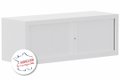 Armoire rehausse H44xL120cm coffre blanc/rideaux blanc