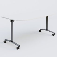 TABLES ABATTANTES - New Design - Module d'extrémité pour table abattante gamme Arca 165-80 cm. Plateau Blanc et pietement Aluminium.