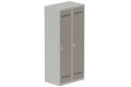 Vestiaire industrie salissante 2 portes (serrure 2 clés) H180xL80xP50cm coffre gris clair/ porte(s) basalte