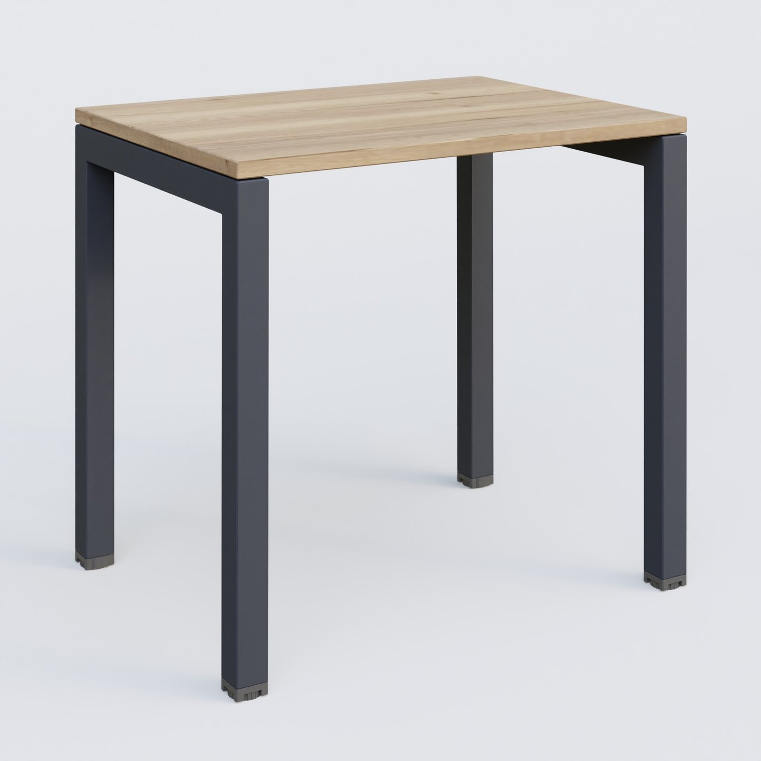 K3 Plateau droit 80x60 pieds fixe. Plateau Chêne naturel et pietement Anthracite.
