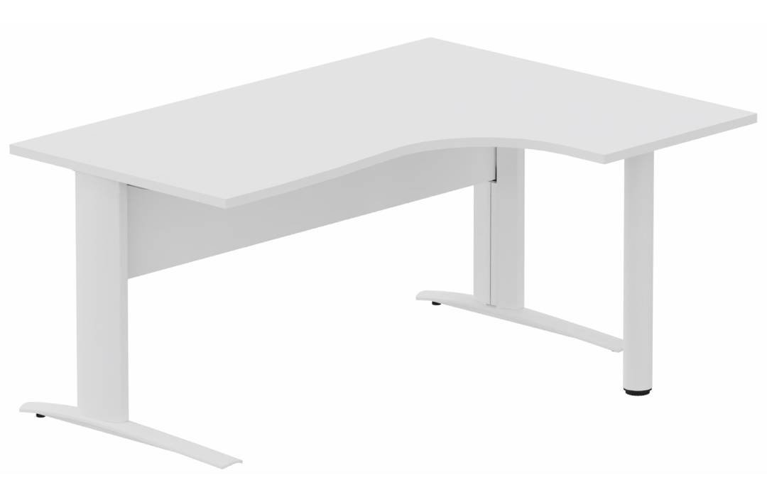K1 VDF METAL Compact 90° asymétrique 160x120x80/60cm retour à droite sur pied de soutien blanc/anthracite- sur délai