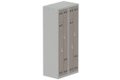 Vestiaire gain de place 2 colonnes (fermeture cadenas) H,180xL,80xP,50cm coffre gris clair/portes basalte