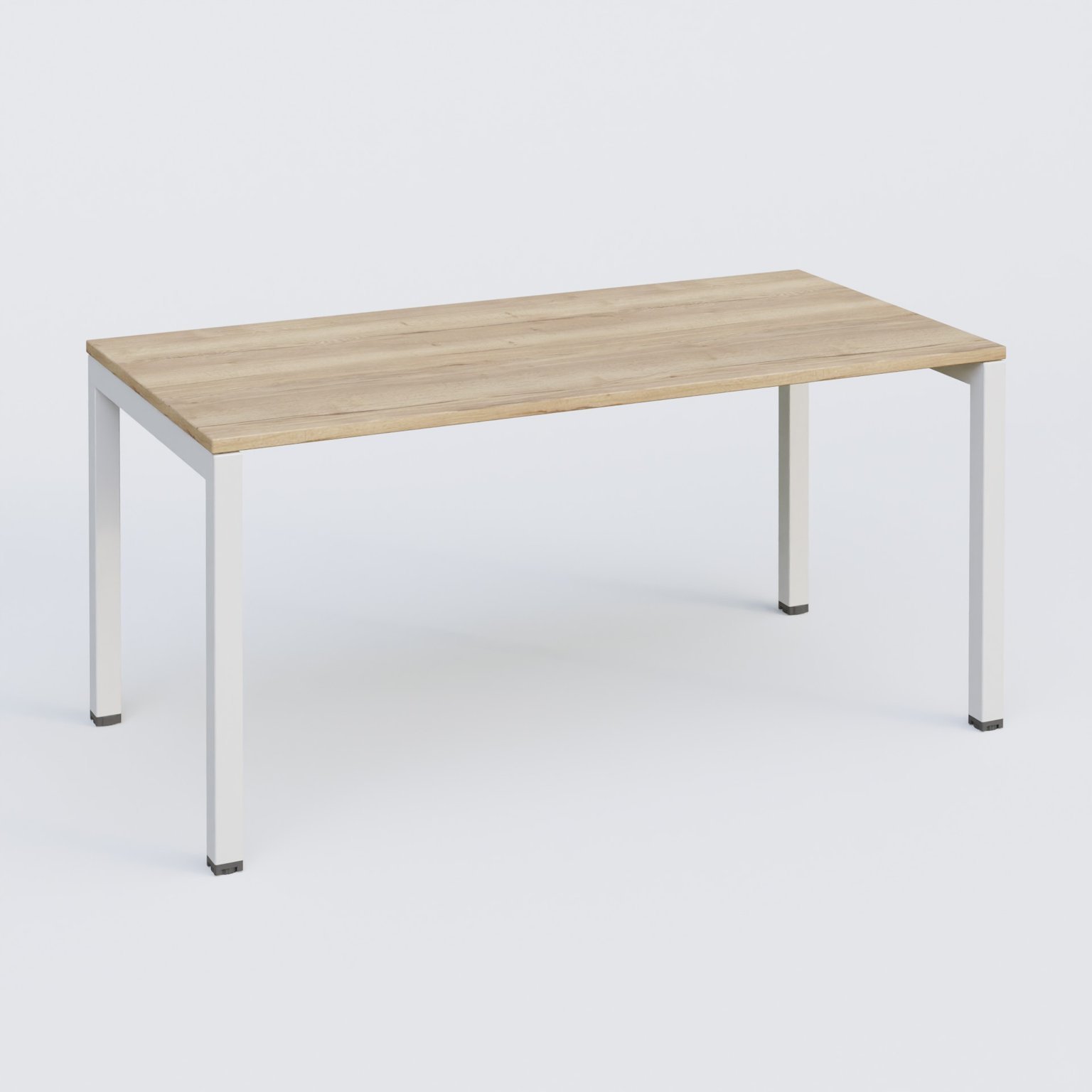 K3 Plateau droit 160x80 . Plateau Chêne naturel et pietement Blanc