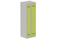 Vestiaire industrie propre 2 portes (serrure 2 clés) H180xL60xP50cm coffre gris clair/ porte(s) anis