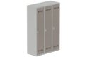 Vestiaire industrie salissante 3 portes (serrure 2 clés) H180xL120xP50cm coffre gris clair/ porte(s) basalte