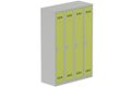 Vestiaire industrie propre 4 portes (serrure 2 clés) H180xL120xP50cm coffre gris clair/ porte(s) anis