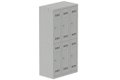 Vestiaire multicases 3 colonnes L,30cm 2 cases (fermeture cadenas) H,180xL,90xP,50cm coffre gris clair/portes gris clair