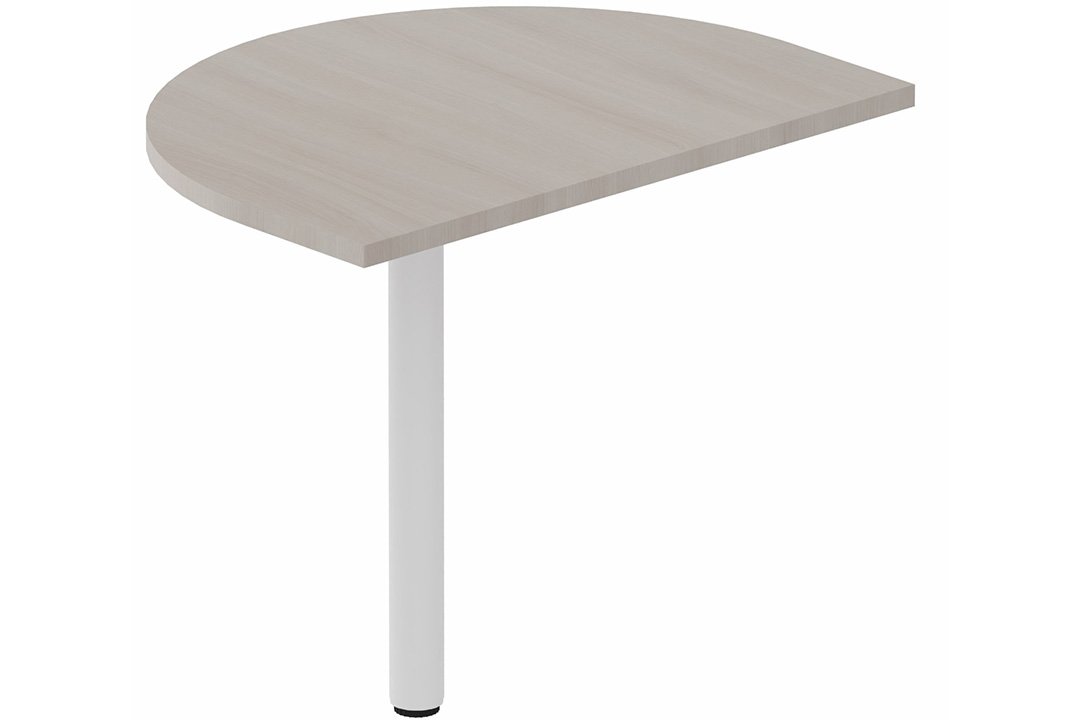 K8 plan de convivialité 80x60cm sur pied de soutien, plateau acacia, structure blanc