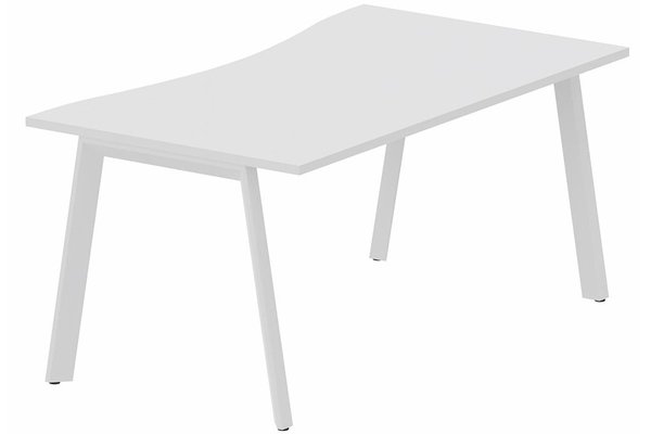 Gamme K8 - Plans vagues - Plan vague symétrique 160 x 90 x 80 cm, plateau blanc, structure blanc