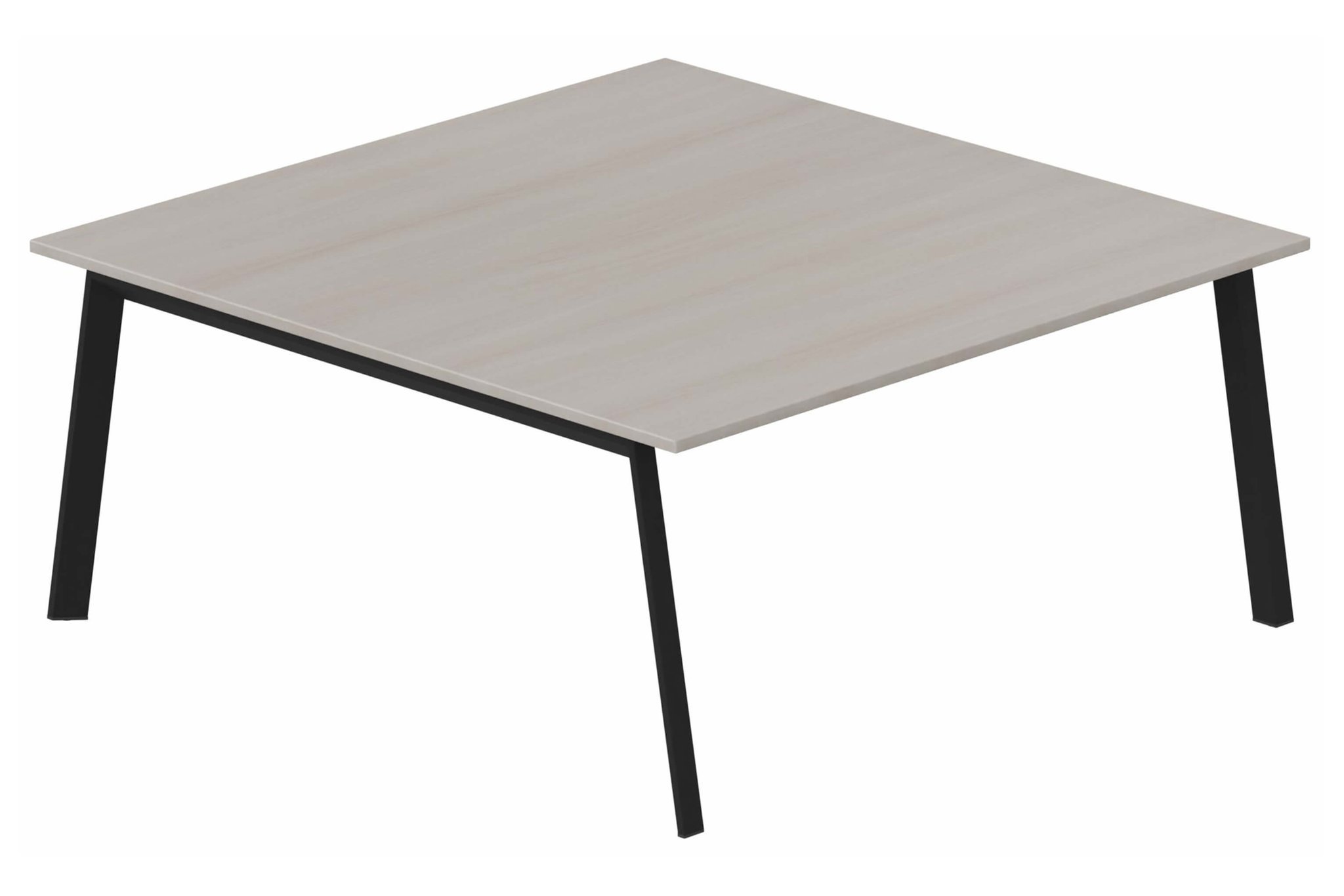 K8 plan carré 165x165cm. plateau acacia. structure noir