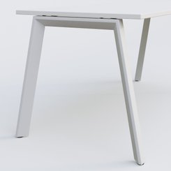 Gamme K8 - Plans droits - K8 plan droit 120*80 sur pieds fixe. Plateau Blanc et pietement Blanc